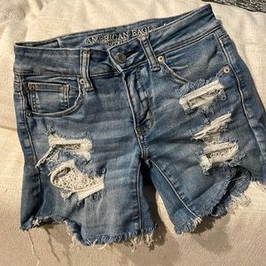 American Eagle burn out shorts